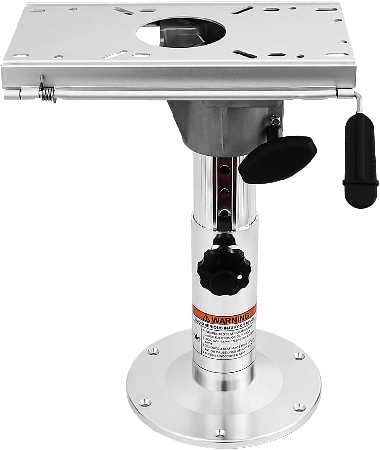 NOBLEZHU Adjustable Boat Seat Pedestal Height Locking Bases with Slide and Swivel for Locking Boat Seats Captain Chair 13 to 19 Inches Height, Adjustable Boat Seats and Pedestals - Image 1